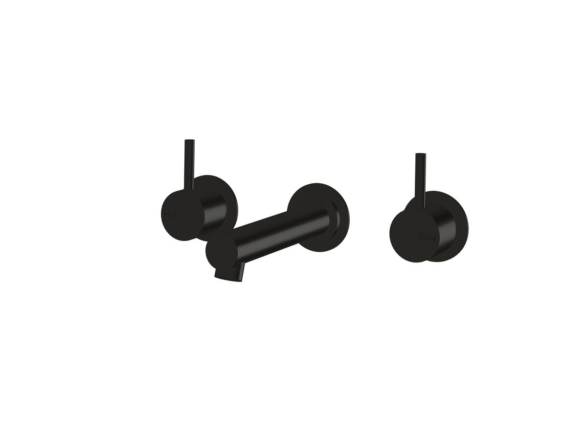 Sussex Scala Straight Wall Basin Set 160mm PVD Matte Black