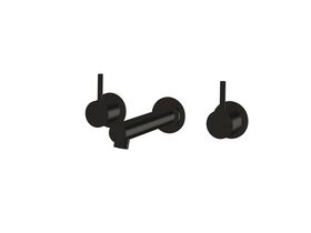 Sussex Scala Straight Wall Basin Set 160mm PVD Matte Black