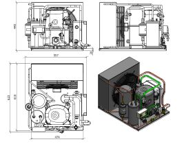 Tecumseh Evo Condensing Unit 2Hp R404 LBP EPCL2480Z-XC-1PH