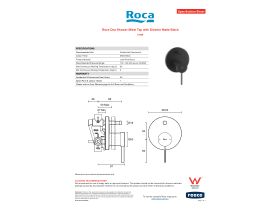 Specification Sheet - Roca Ona Shower Mixer Tap with Diverter Matte Black