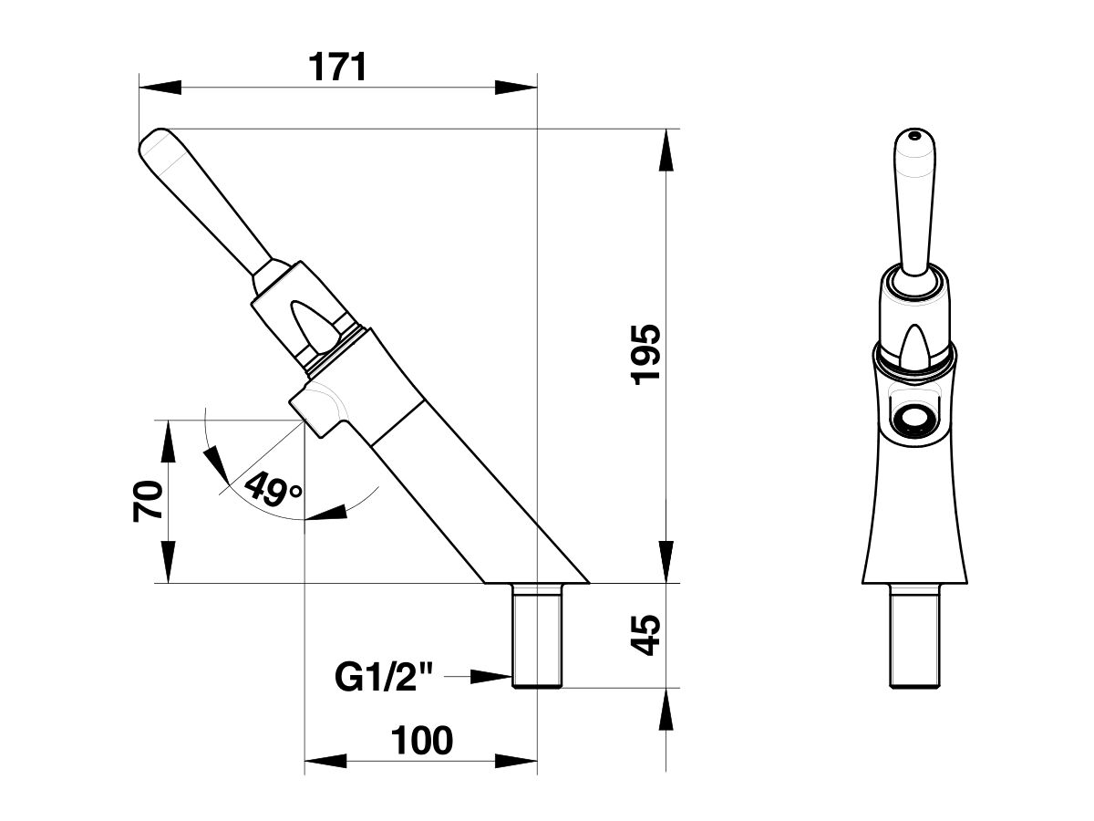 Wolfen Timed Flow Lever Basin Tap (6 Star)