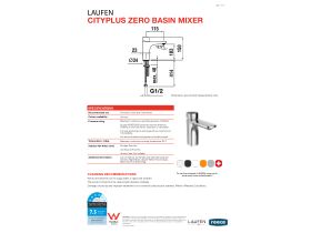 Technical Guide - LAUFEN CityPlus Zero Basin Mixer Chrome (4 Star)