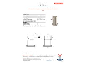 Specification Sheet - Sussex Scala Nova Top Mount Hob Mixer PVD Brushed Nickel Lead Free