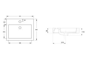 Kado Lux Above Counter Basin 1 Taphole White
