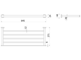 Milli Axon MK2 Towel Rack 645mm Chrome