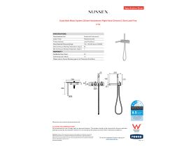 Specification Sheet - Scala Bath Mixer System 250mm Handshower Right Hand Chrome (3 Star) Lead Free