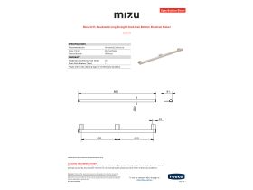 Specification Sheet - Mizu Drift Assisted Living Straight Grab Rail 800mm Brushed Nickel