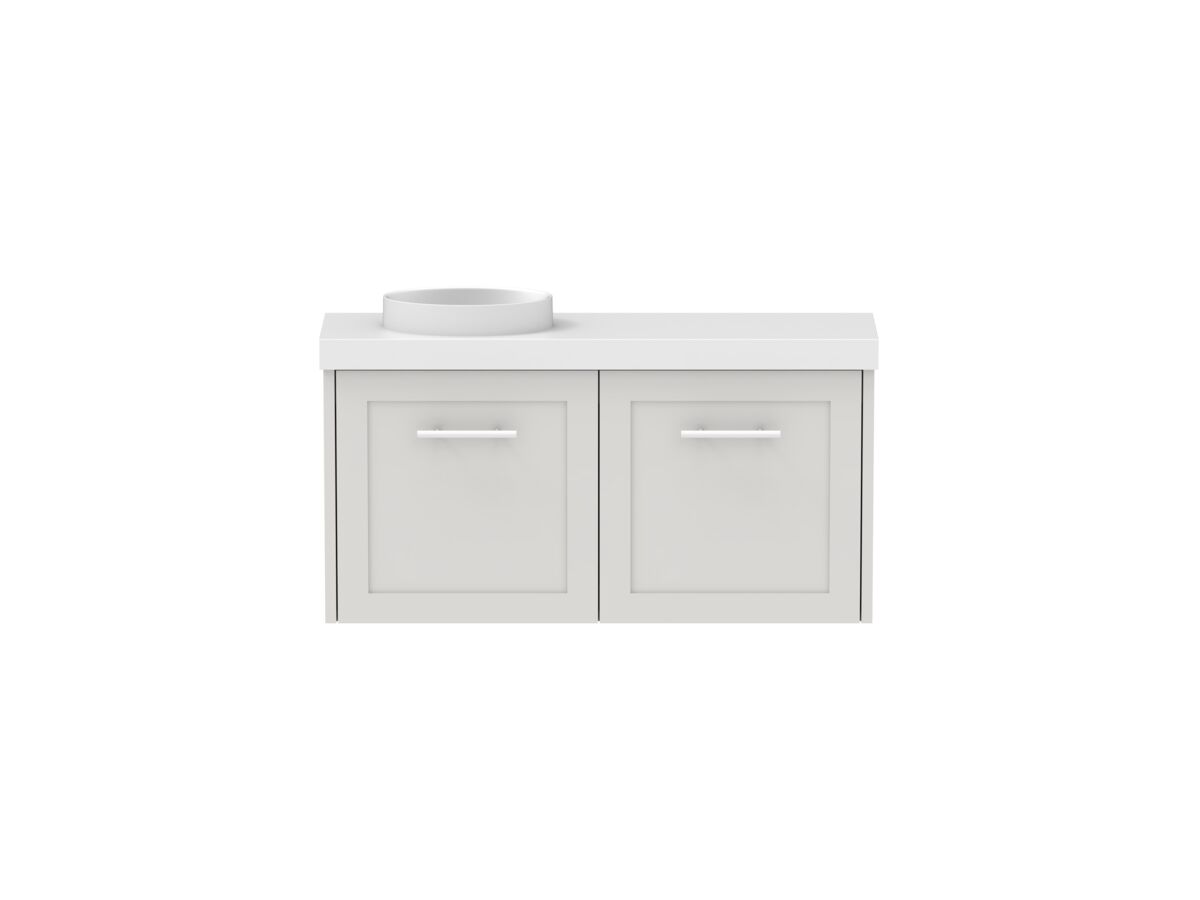 Hero - Kado Lux Petite Vanity Unit Wall Hung 900mm Left Bowl 50mm Top (Basin Included)