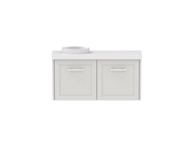 Hero - Kado Lux Petite Vanity Unit Wall Hung 900mm Left Bowl 50mm Top (Basin Included)