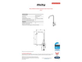 Specification Sheet - Mizu Drift MK2 Sink Mixer Square Outlet Chrome (4 Star)