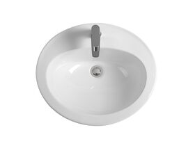 Base Vanity Basin with Overflow 1 Taphole 560 x 480mm White