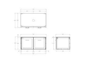 Kado Lux All Door 900mm Centre Bowl Wall Hung