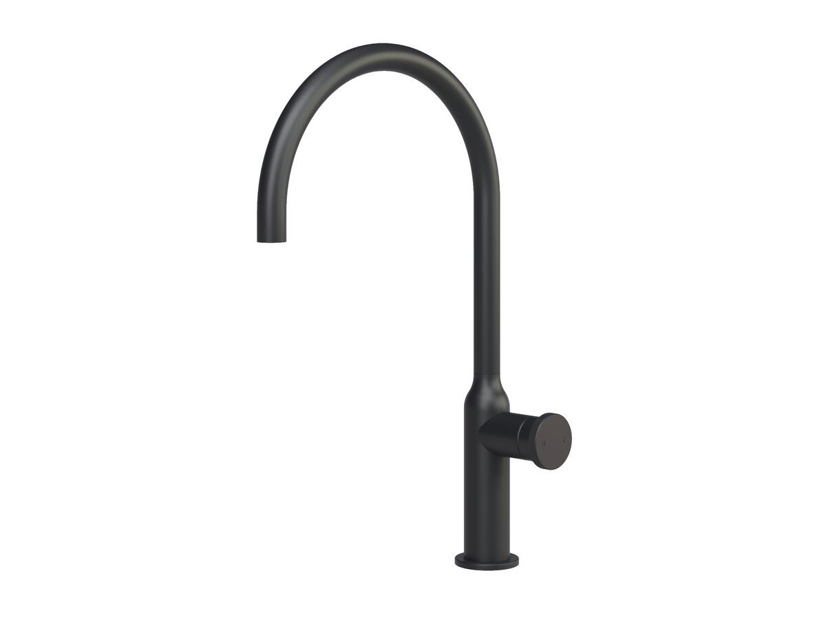 Hero - Faucet Strommen Vara Disc Gooseneck Sink Mixer Tap Matte Black (4 Star) Lead Free