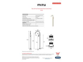 Specification Sheet - Mizu Silk Floor Mounted Bath Mixer Brushed Brass