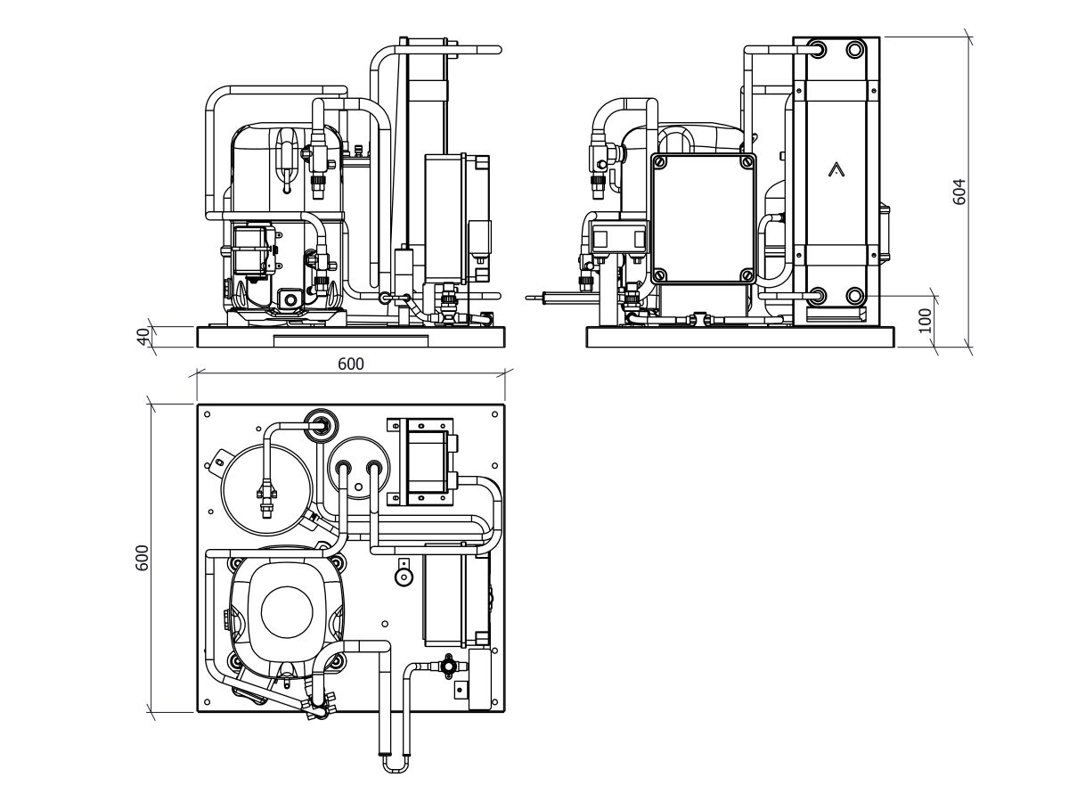 Tecumseh EVO-Aqua Water Cooled Condensing Unit R404A TAG4553ZHR-HE 3 Phase