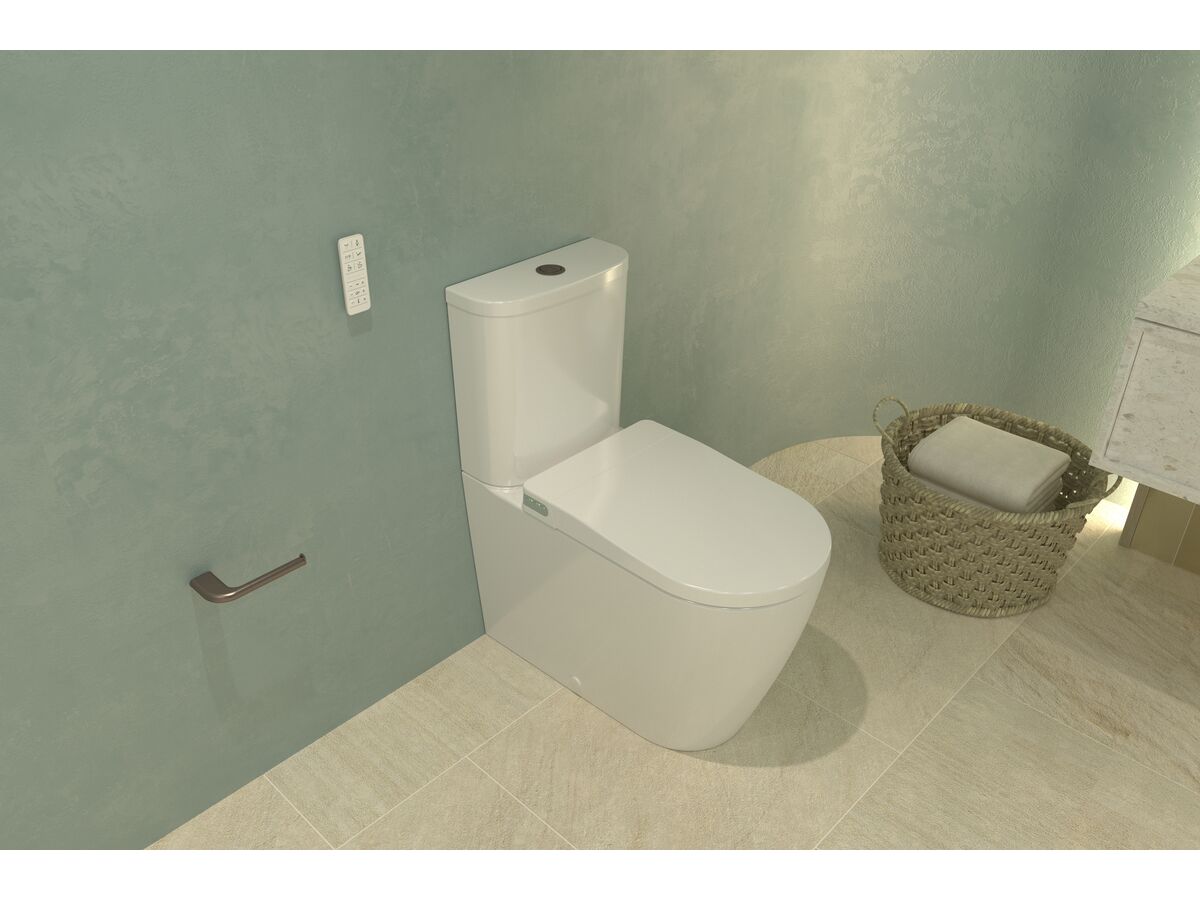 In Situ - Caroma Forma II Bidet Cleanflush Close Coupled Back to Wall Overheight Toilet Suite Gloss White (4 Star)