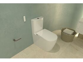 In Situ - Caroma Forma II Bidet Cleanflush Close Coupled Back to Wall Overheight Toilet Suite Gloss White (4 Star)