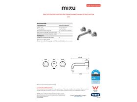 Specification Sheet - Mizu Drift Dial Wall Basin/Bath Set 200mm Brushed Gunmetal (6 Star) Lead Free