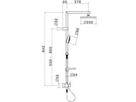 Essence Overhead Shower System & Hand Shower on Rail Chrome (3 Star)
