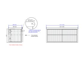 ISSY Custom Cloud II 1201-1500mm x 400-550mm x 510mm Wall Hung Vanity Unit 4 Touch Latch Drawers (No Basin)
