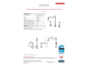 Specification Sheet - Kado Era Hob English Sink Set Lever Porcelain Handle Chrome (5 Star)
