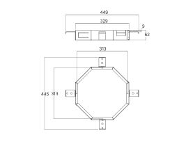 Supporting Technical Drawing - Faucet Strommen Vara Ceiling Shower Flush Mounted Inwall Body