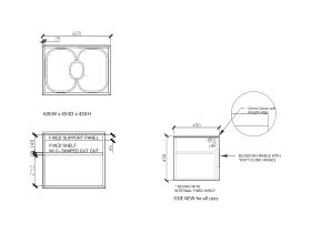 ISSY Blossom I 600 x 450mm Vanity Unit with One Soft Close Door and Internal Shelf with Handle