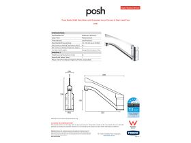 Specification Sheet - Posh Bristol MK2 Sink Mixer with Extended Lever Chrome (4 Star) Lead Free
