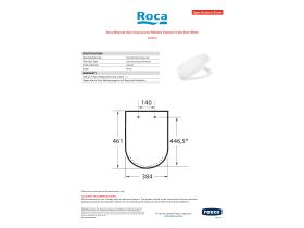 Specification Sheet - Roca Beyond Soft Close Quick Release Supralit Toilet Seat White
