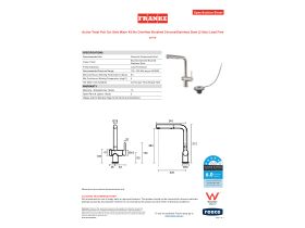Specification Sheet - Active Twist Pull Out Sink Mixer Kit No Overflow Brushed Chrome/Stainless Steel (5 Star) Lead Free