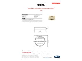 Specification Sheet - Mizu Drift Brass Trapscrew Grate Square 100mm Brushed Brass