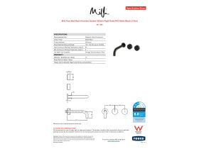 Specification Sheet - Milli Pure Wall Basin Hostess System 200mm Right Hand PVD Matte Black (3 Star)