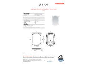 Specification Sheet - Kado Aspect Round Rectangle Veil LED Mirror 600mm x 800mm