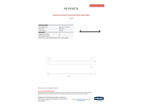 Specification Sheet - Sussex Pure Double Towel Rail 600mm Matte Black