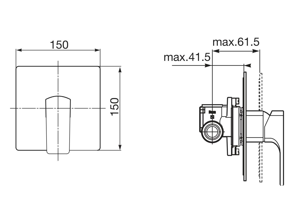 Roca Escuadra Shower Mixer Chrome