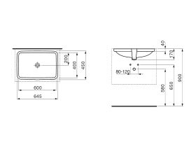 LAUFEN Pro S Undercounter Basin with Overflow 645x450 White