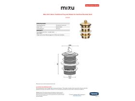 Specification Sheet - Mizu Drift 40mm Plug & Waste with No Overflow Brushed Gold