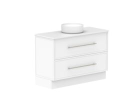 Supporting Image - Kado Lux All Drawer 1200mm Floor Mounted Vanity Centre Basin 20mm - White Shaker Angle