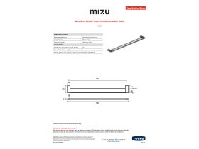 Specification Sheet - Mizu Bloc Double Towel Rail 900mm Matte Black