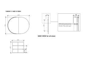 ISSY Halo 1190 x 930mm Rounded Double Mirror with Shaving Cabinet (Recessed)