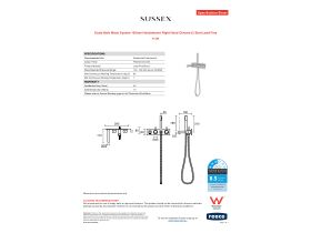 Specification Sheet - Scala Bath Mixer System 160mm Handshower Right Hand Chrome (3 Star) Lead Free