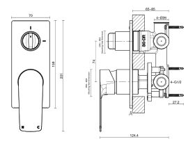 Milli Trace Shower Mixer with Diverter