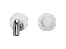 Supporting Image 2 - Mizu Drift Dial Wall Basin/Bath Mixer Set 2-Piece Kit Chrome (6 Star) Lead Free - Front