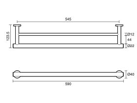 Mizu Drift Double Towel Rail 600mm