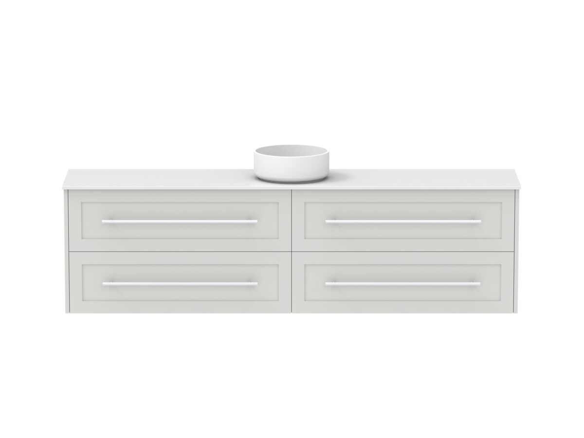 Hero - Kado Lux Ensuite All Drawer Twin 1800mm Wall Hung Centre Basin 12mm Durasein Top