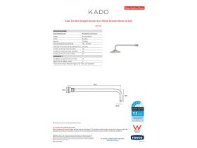Specification Sheet - Kado Era Wall Straight Shower Arm 450mm Brushed Nickel (4 Star)