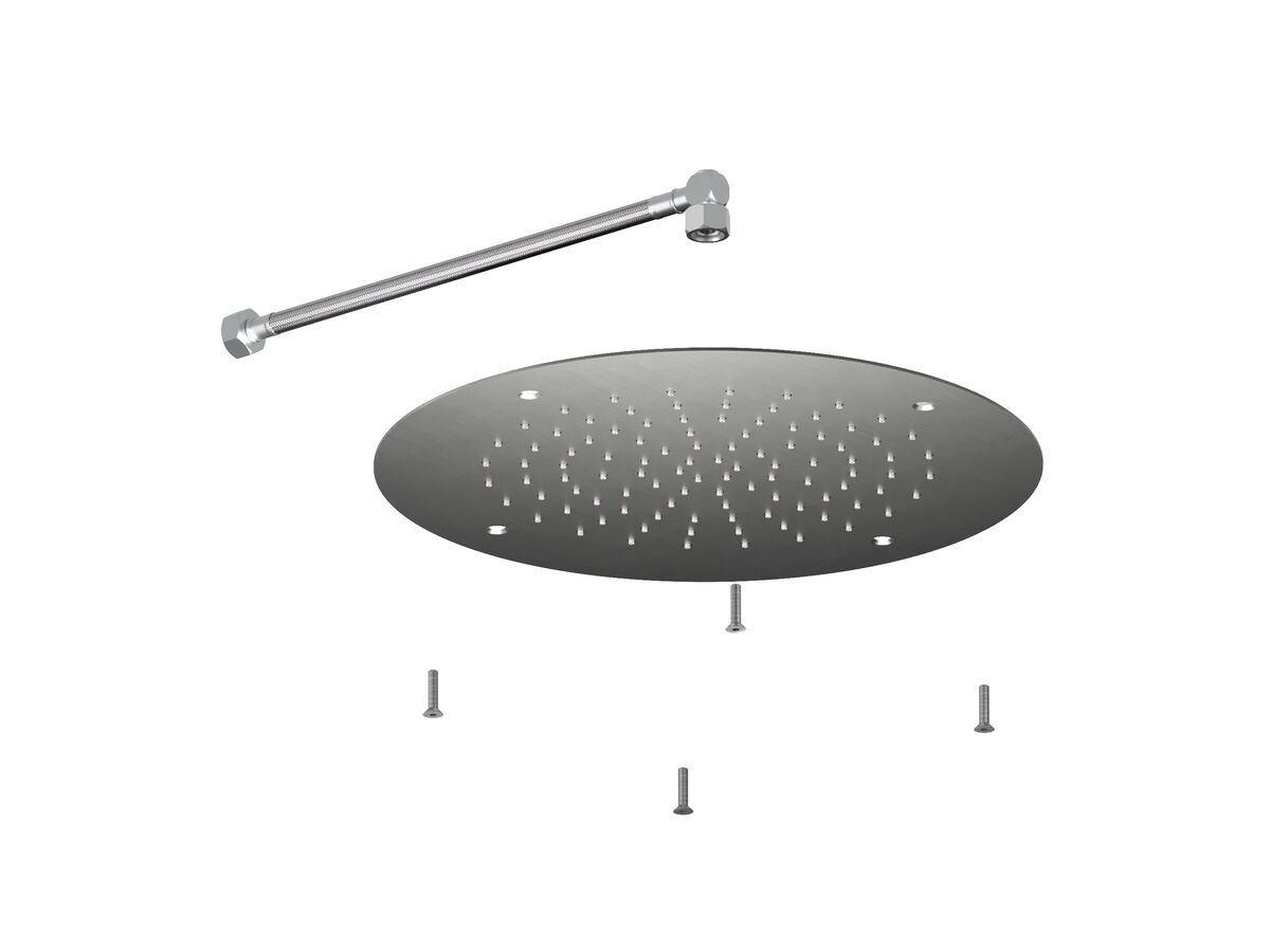Hero - Faucet Strommen Vara Ceiling Shower Flush Mounted Trimset 380mm Brushed Graphite (3 Star)