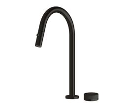 Sussex Pure Progressive Sink Mixer Tap Set with Pull Out Spray and Linear Textured Handle PVD Matte Black (4 Star)