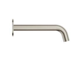 Supporting Image - Mizu Drift Wall Basin/Bath Outlet Curve Spout 200mm Brushed Nickel (6 Star) Lead Free - Side