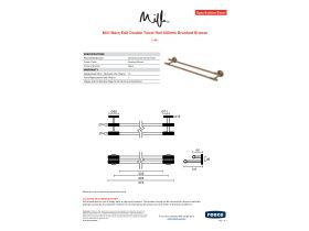 Specification Sheet - Milli Marq Edit Double Towel Rail 600mm Brushed Bronze